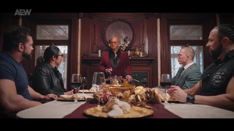 The Callis Family seated for dinner